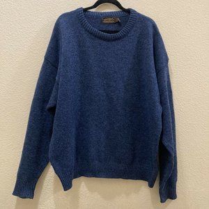 Vintage Eddie Bauer Wool/Nylon Blend Knit Sweater Navy Blue XL Made in USA